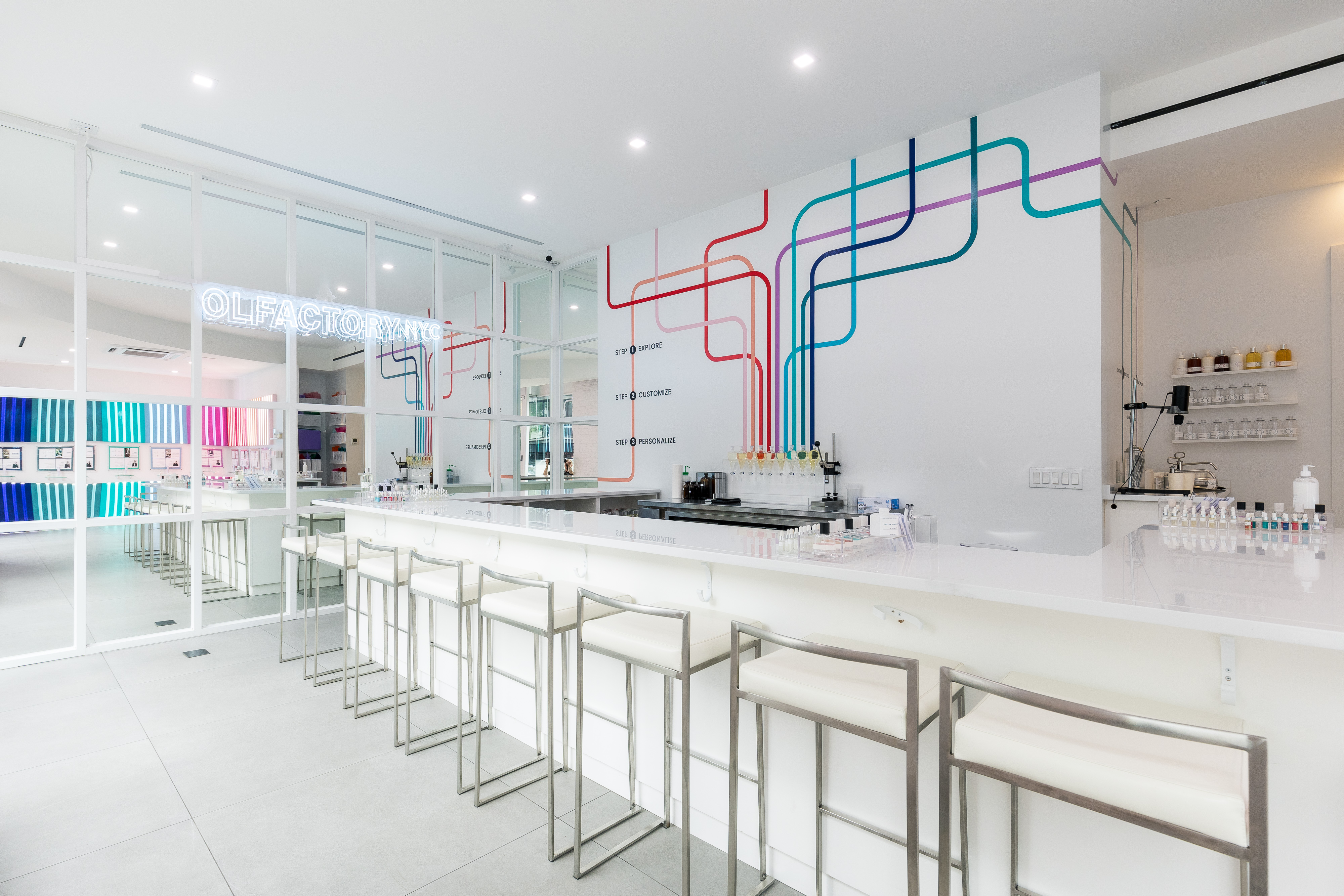 Olfactory's customization bar in their Williamsburg store.