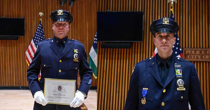 Honors for heroes: Two cops who went beyond the call of duty are promoted at NYPD headquarters 3