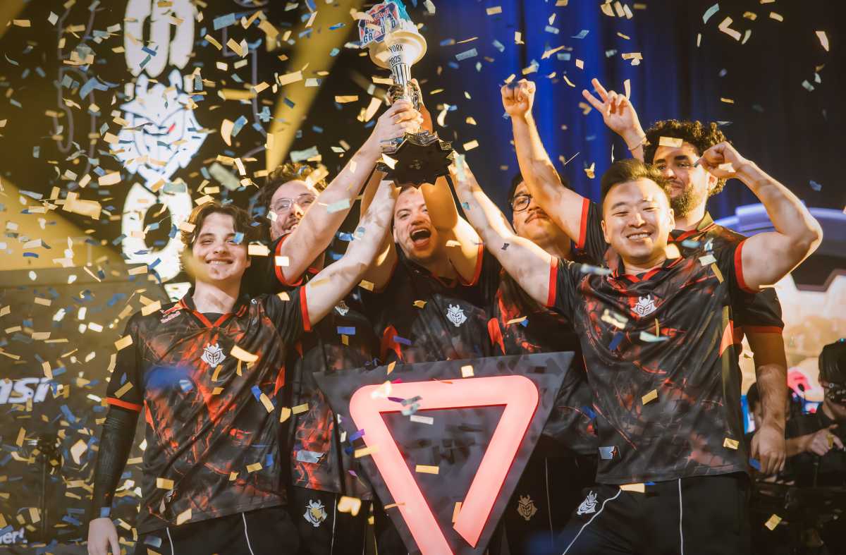 G2 Esports celebrate their Red Bull Home Ground World Finals championship in New York, NY on November 16, 2025