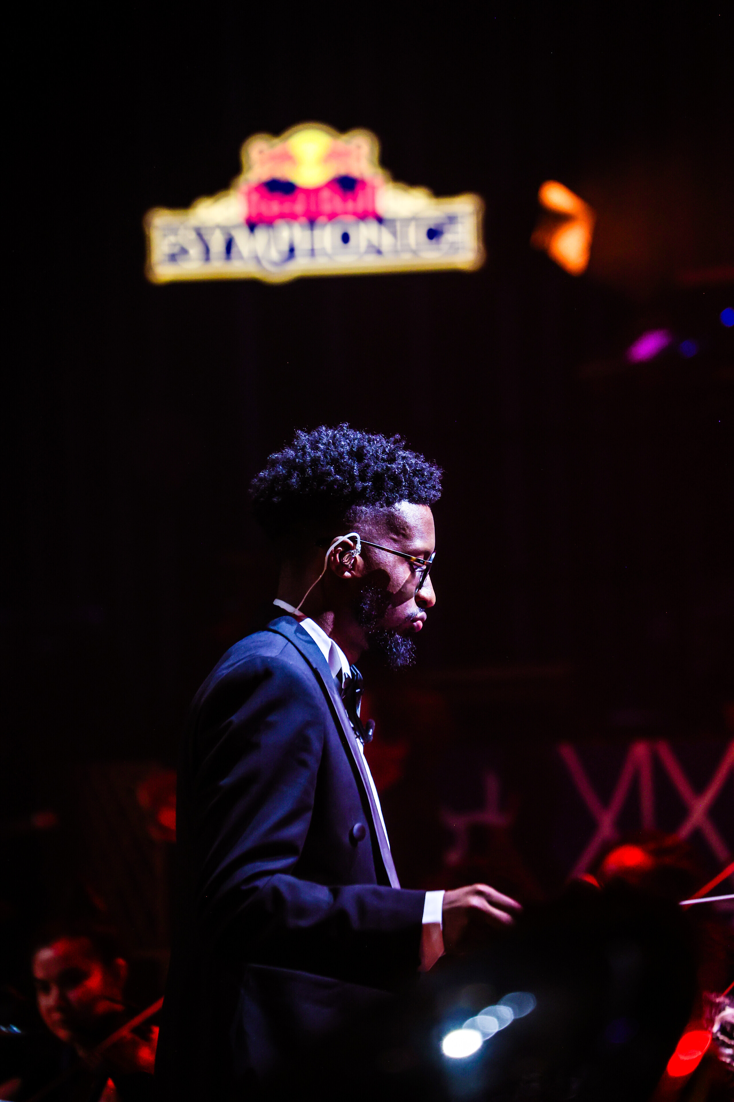 Maestro Glenn Alexander II conducts at Red Bull Symphonic in Brooklyn, New York, USA on November 8, 2025.