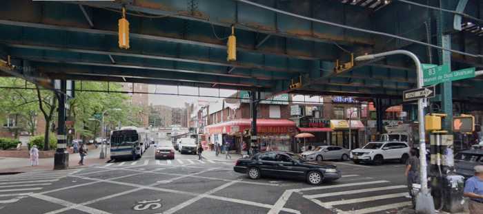The intersection of 83rd Street and Roosevelt Avenue in Jackson Heights, where police say a dispute early Tuesday morning left one man critically injured.