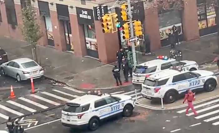 police at scene of harlem shooting