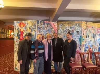 Dr. Shuvendu Sen (second from the right) talks "Broadway and Bar Fortunes"