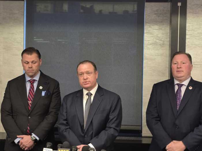 Thomas McManus speaks at Monday's press conference. Photo by Shane O'Brien.