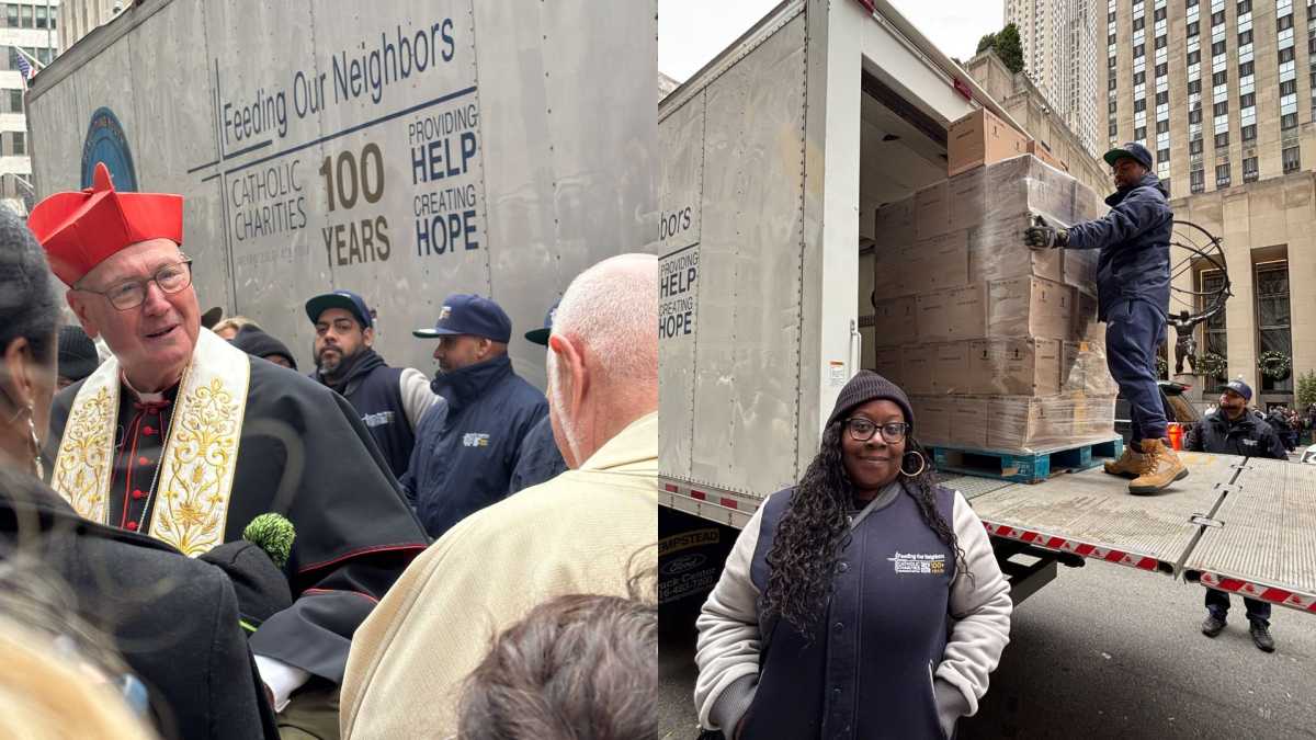 Catholic Charities, Cardinal Dolan Kick off giving season with food giveaway amid growing need | amNewYork