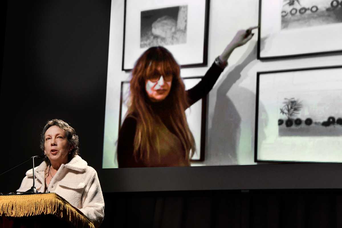 Videojournalist Beth Lasch presented some of her interview with Marcia Resnick  and  read the words sent in by Bebe Buell, who was unable to attend