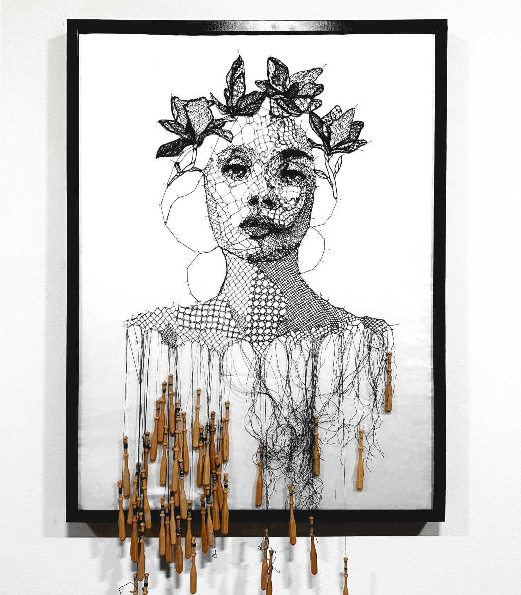 Artist Padina Bondar reclaims the elegance of a new aesthetic era 2 Garbage bag-spun lace portrait by Padina Bondar