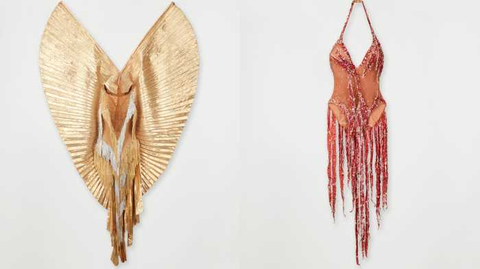 1977 Bob Mackie Caesar’s Palace (left), Tina Turner's body suit designed by Bob Mackie.