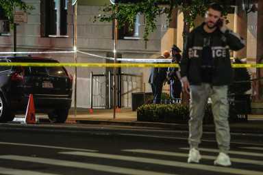 police officer at scene of shooting on upper east side