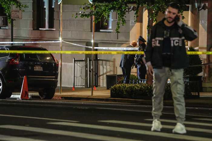 police officer at scene of shooting on upper east side