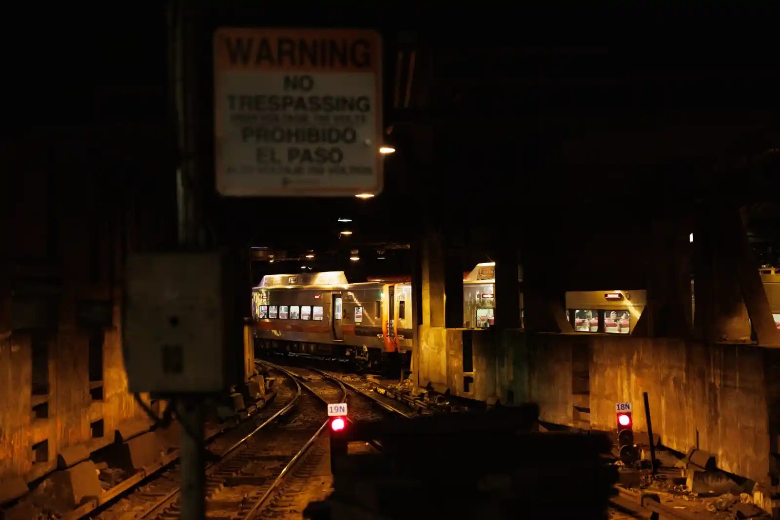 Below-ground view of Grand Central train shed