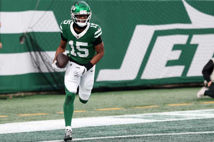 Jets WR Adonai Mitchell's big game vs. Falcons provides 'full-circle' moment 2 Adonai Mitchell first touchdown Jets Falcons