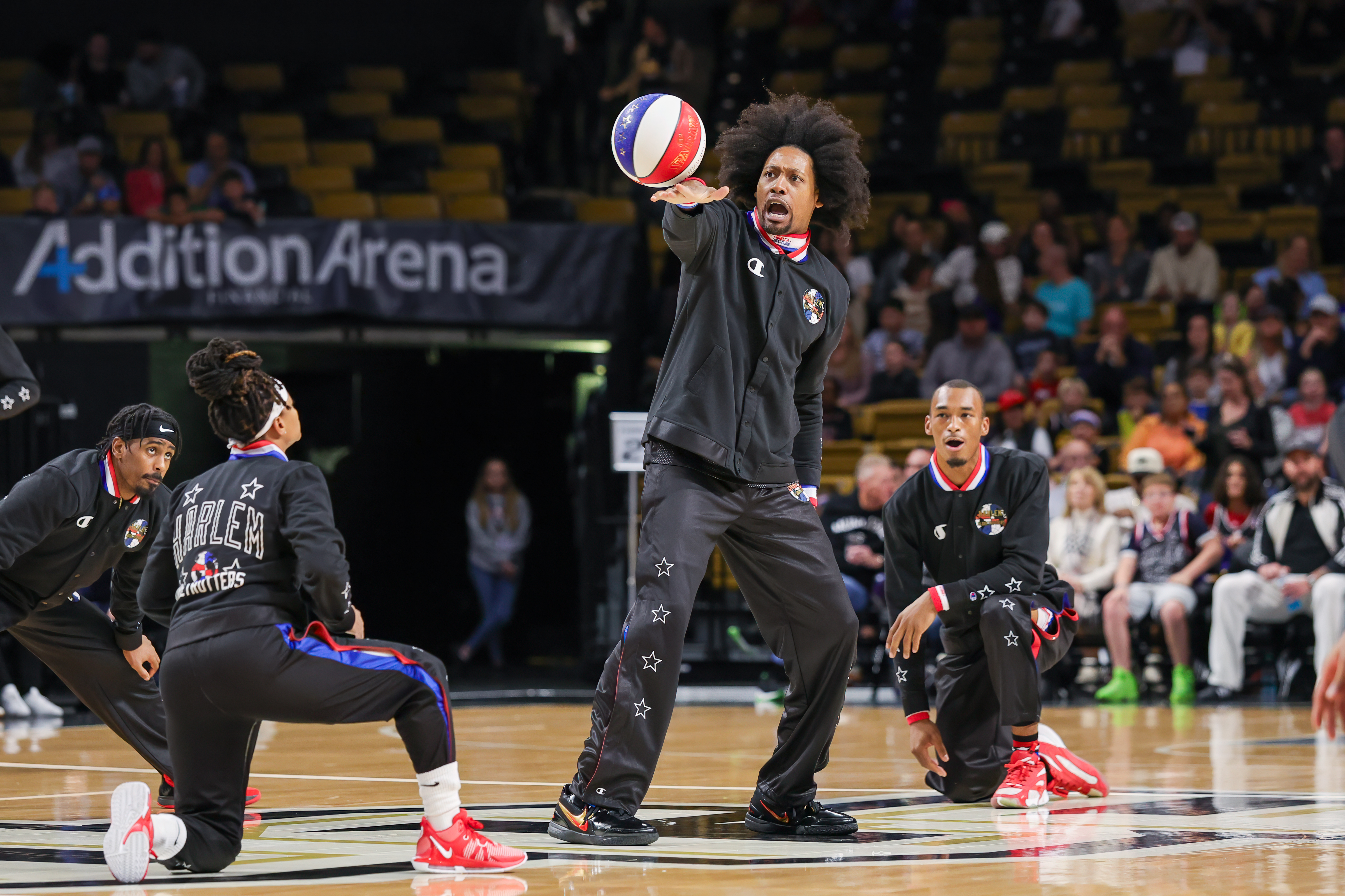 Jan 10, 2025; Orlando, FL, USA; Harlem Globetrotters at Addition Financial Arena.