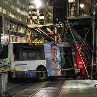 BREAKING: Port Authority bus slams into building in Midtown 6 large bus crash into scaffolding in Midtown