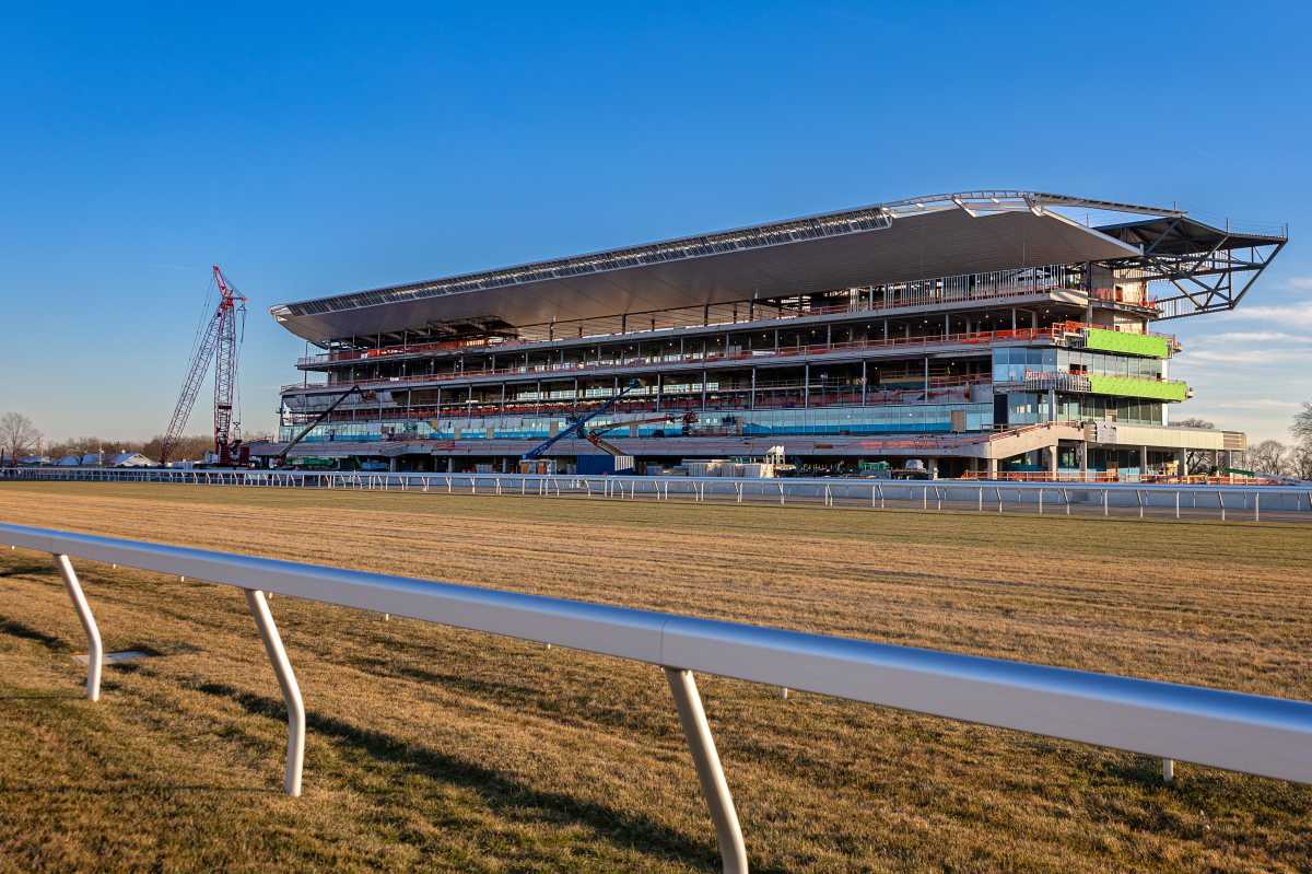 Horse racing in New York set for dramatic change in 2026 with opening of new Belmont Park, closing of Aqueduct this summer 2 new belmont park grandstand still on the rise