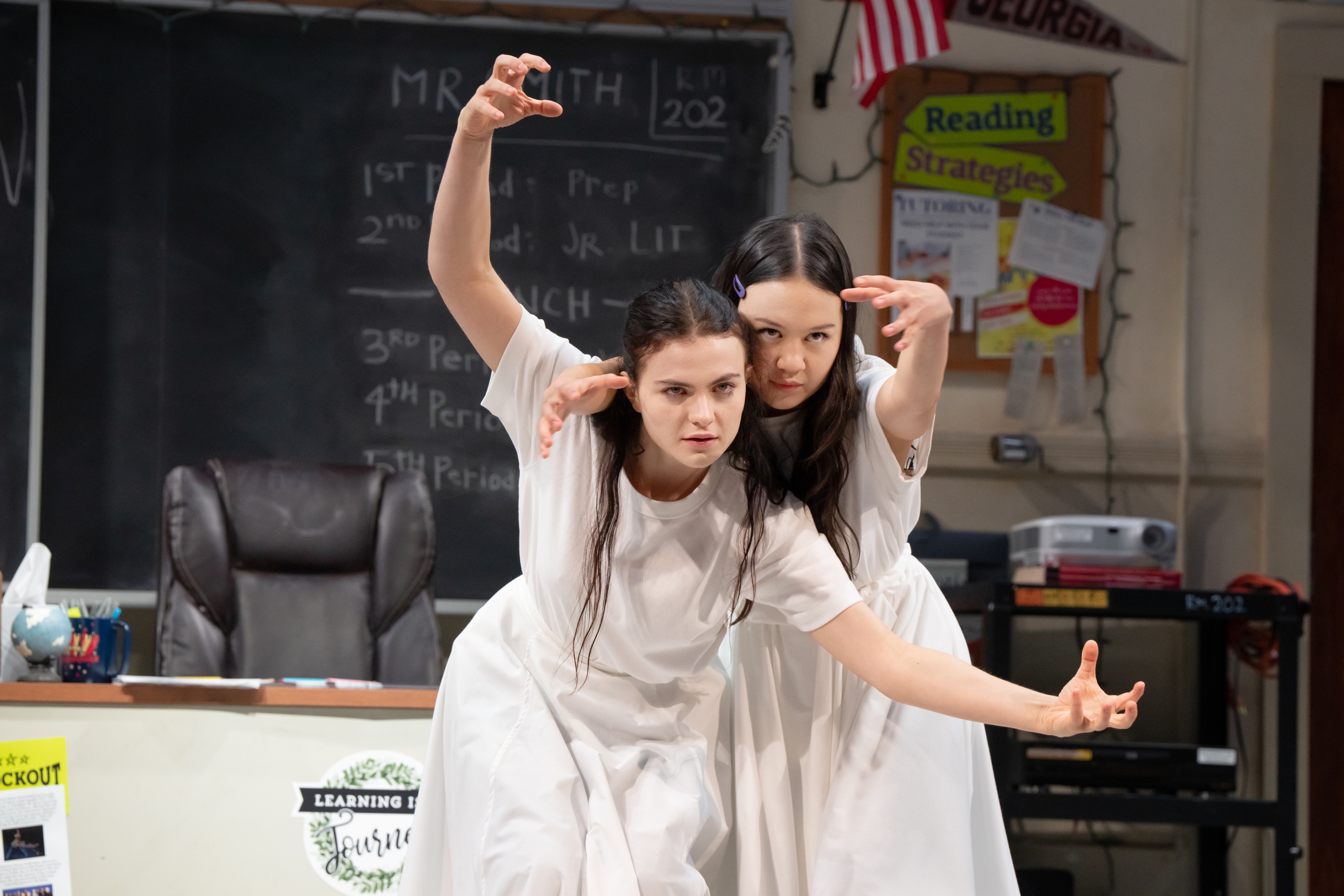 Chiara Aurelia and Amalia Yoo in "John Proctor Must Die." 