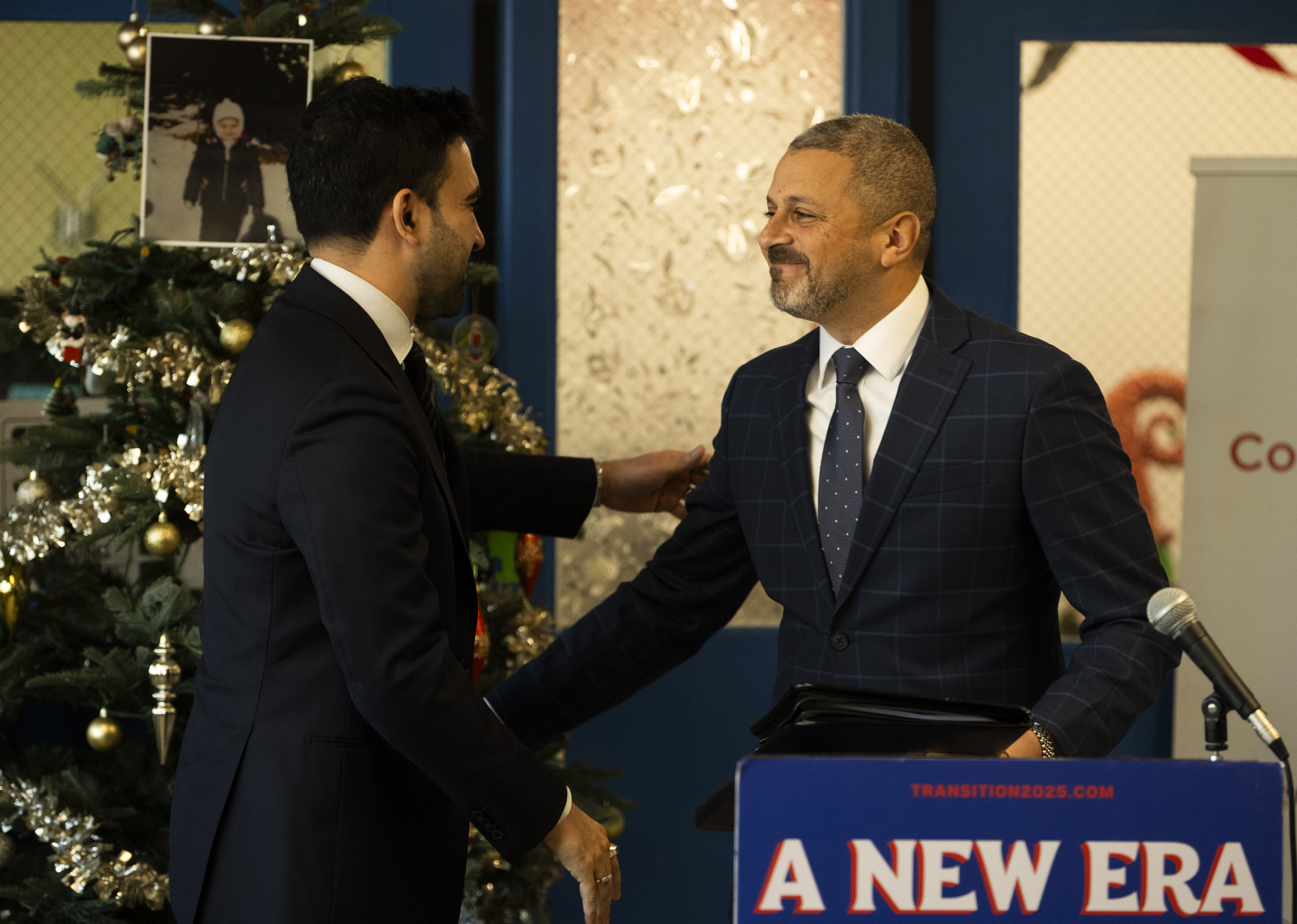 Mayor-elect Zohran Mamdani shakes hand of new budget director