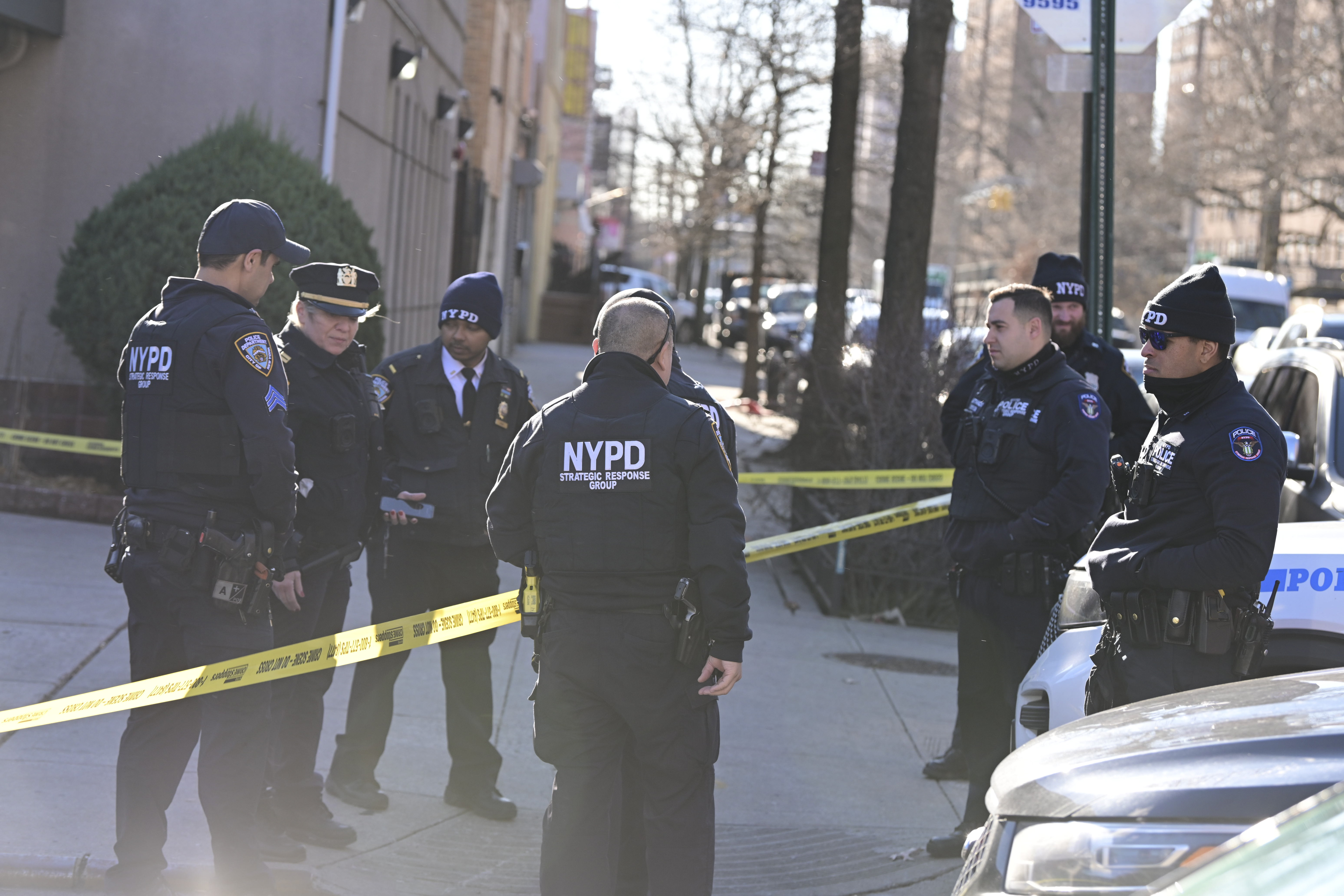 police at a crime scene in Brooklyn