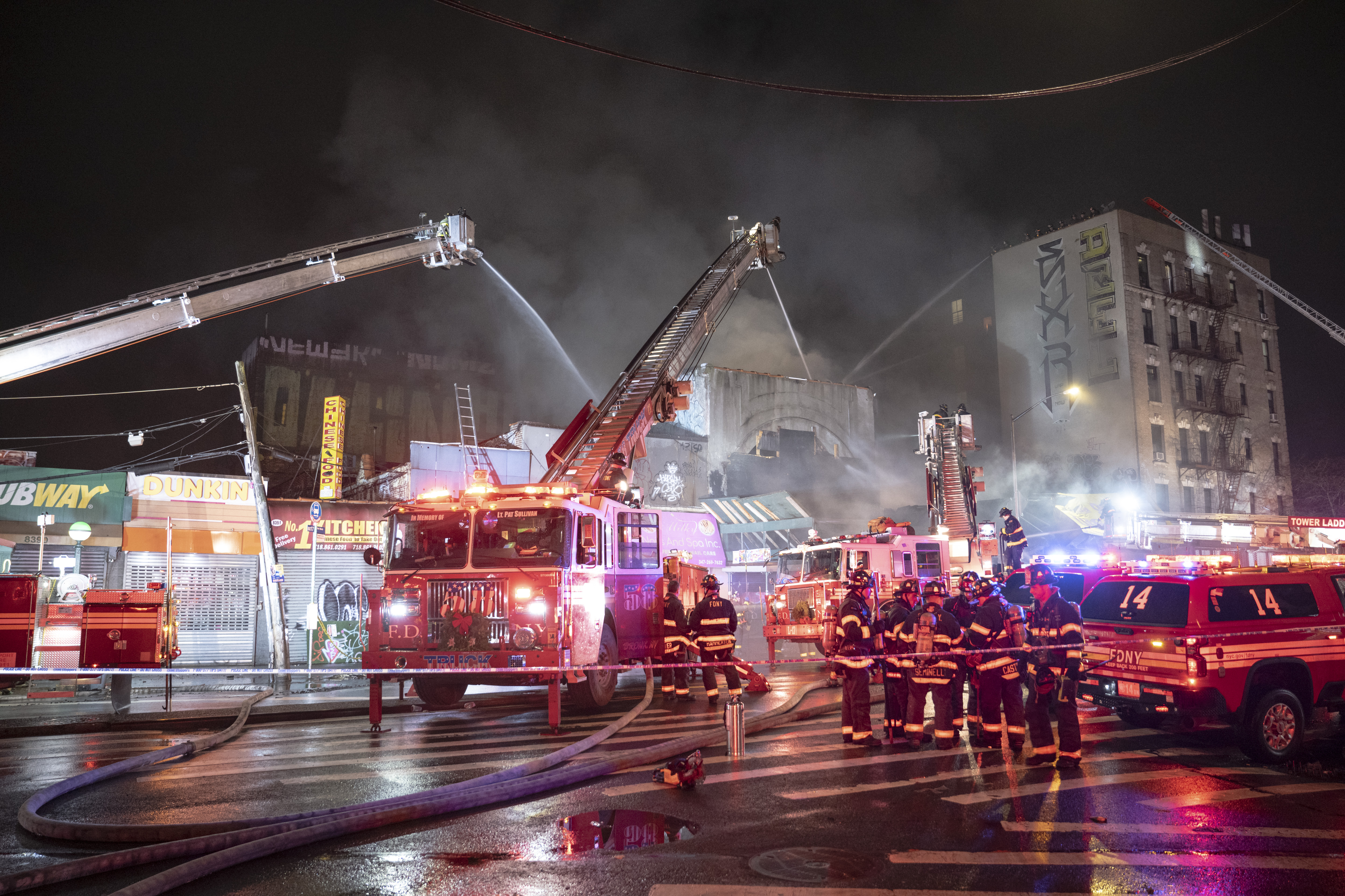 Five-alarm fire rips through Bronx buildings: FDNY 8 Firefighters were forced into a defensive operation as heavy fire consumed multiple buildings on Prospect Avenue on Thursday into Friday morning.