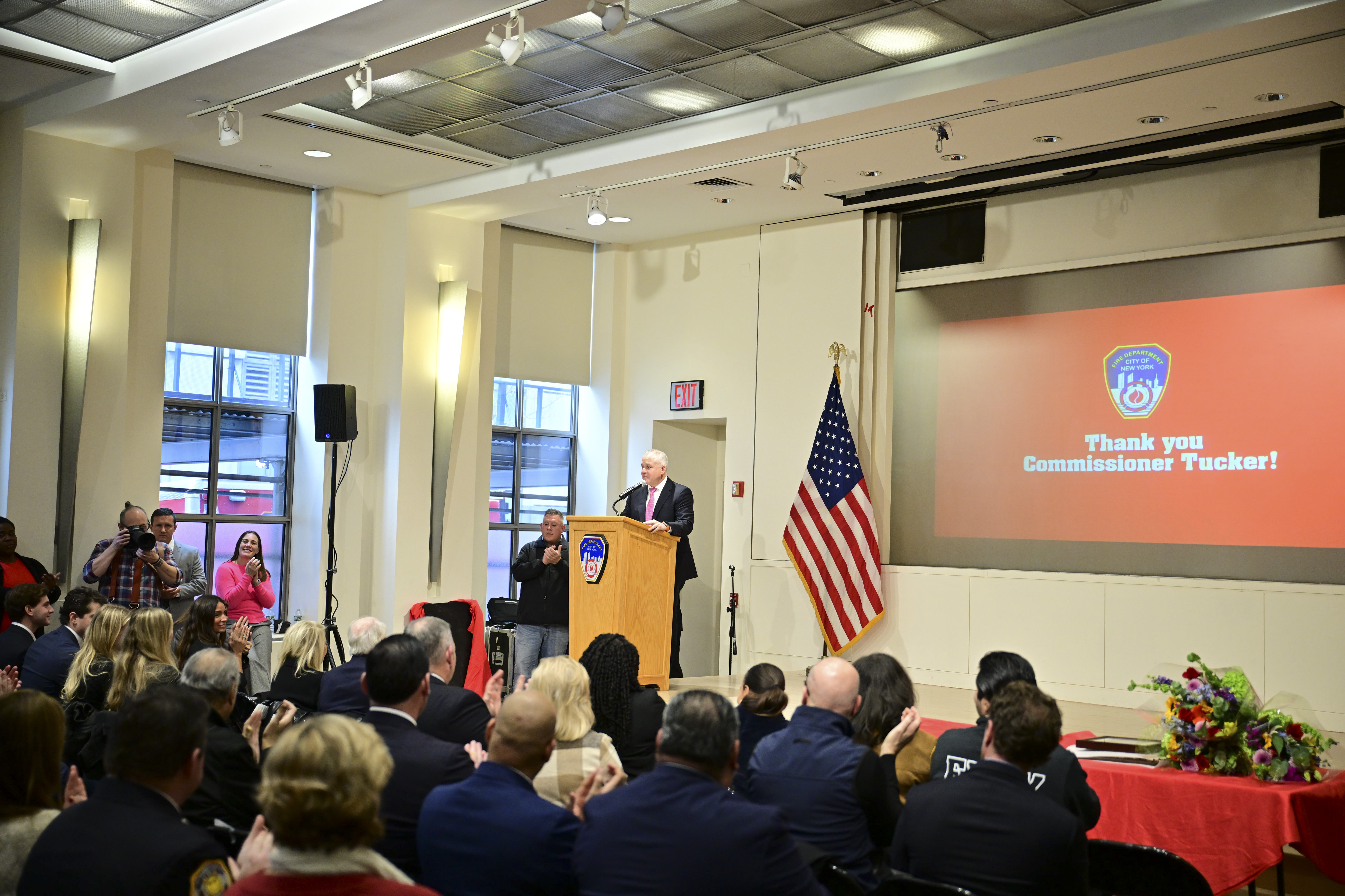 FDNY Commissioner Robert Tucker officially retired on Dec. 19 with a walkout ceremony.