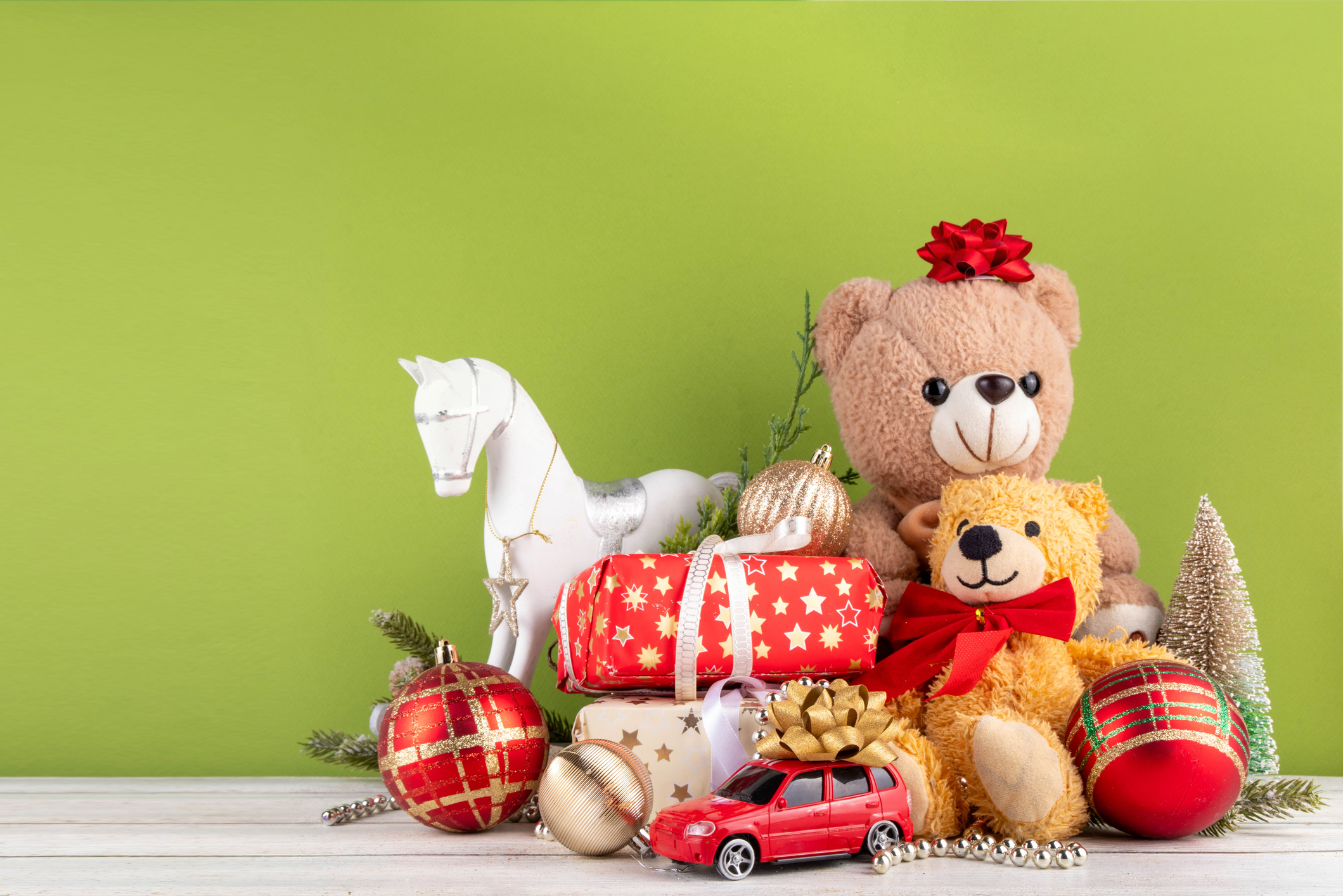 toys and wrapped presents