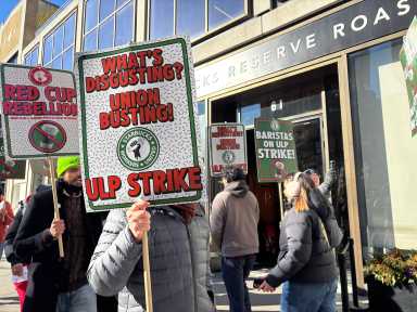 Starbucks baristas went on strike on Christmas Eve.