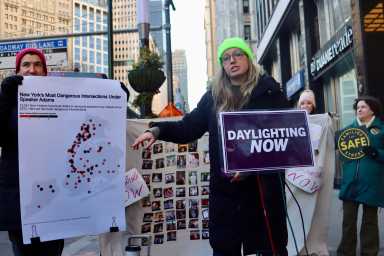 Street safety advocates protest in favor of daylighting bill