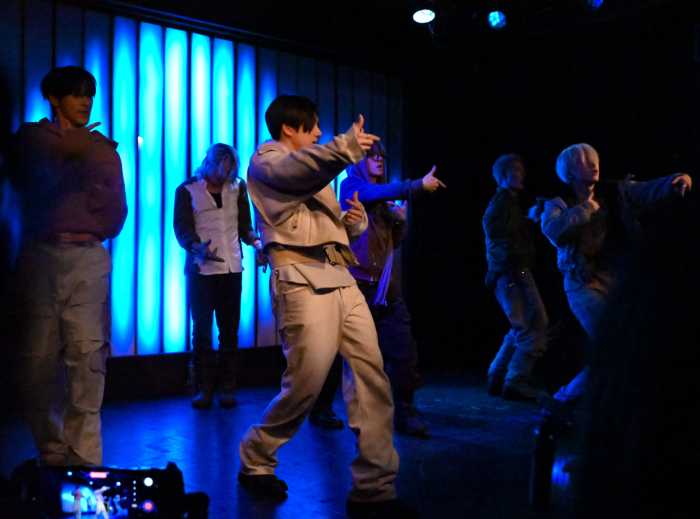 The K-pop group JUSTB held a listening party for their new album.