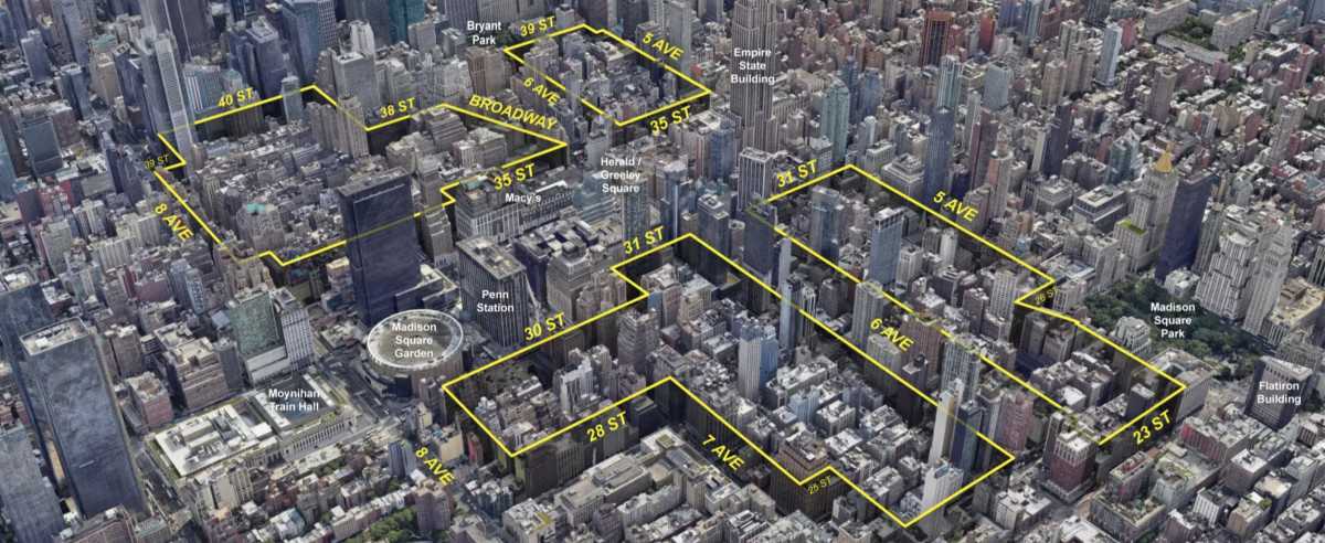 Local group look to stall Midtown South Rezoning over environmental concerns 1 Aerial shot of Midtown Manhattan