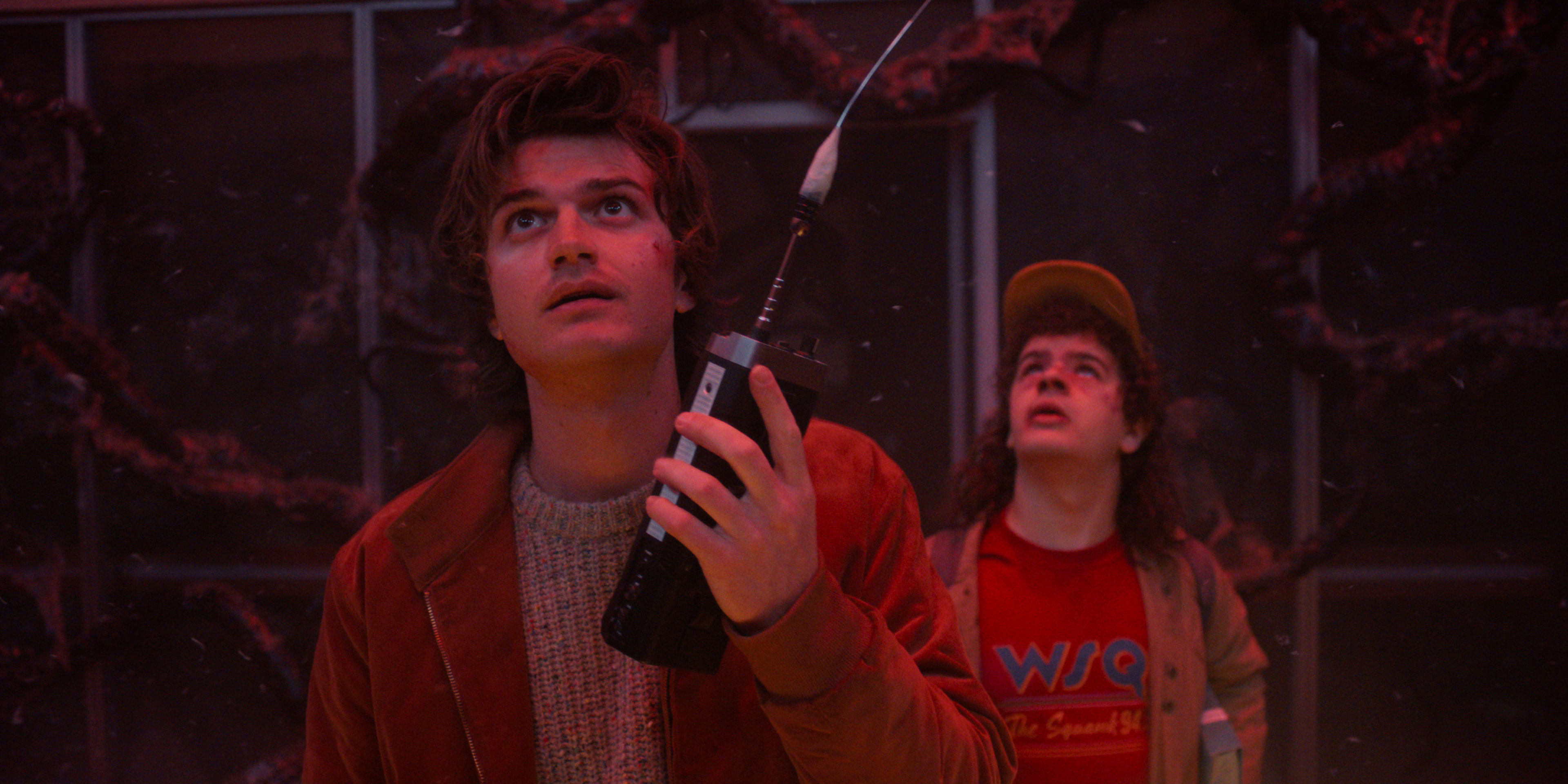 (L to R) Joe Keery as Steve Harrington and Gaten Matarazzo as Dustin Henderson in Stranger Things: Season 5.