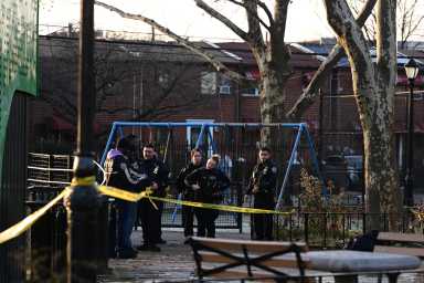 Police in Brooklyn canvass area where boy was stabbed