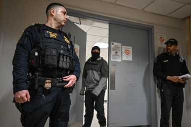 ICE agents at Federal Plaza