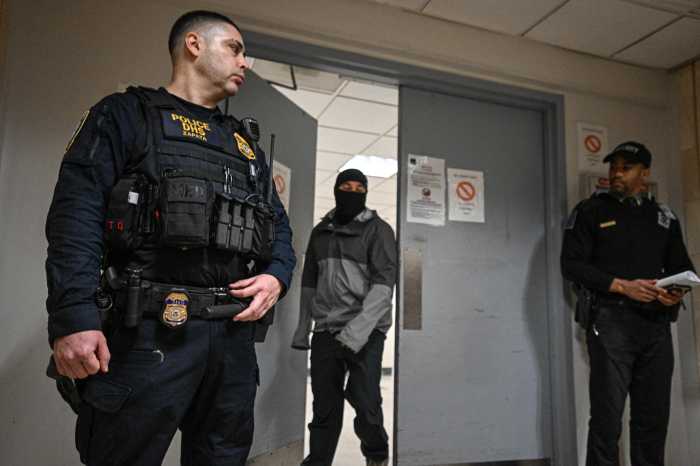 ICE agents at Federal Plaza