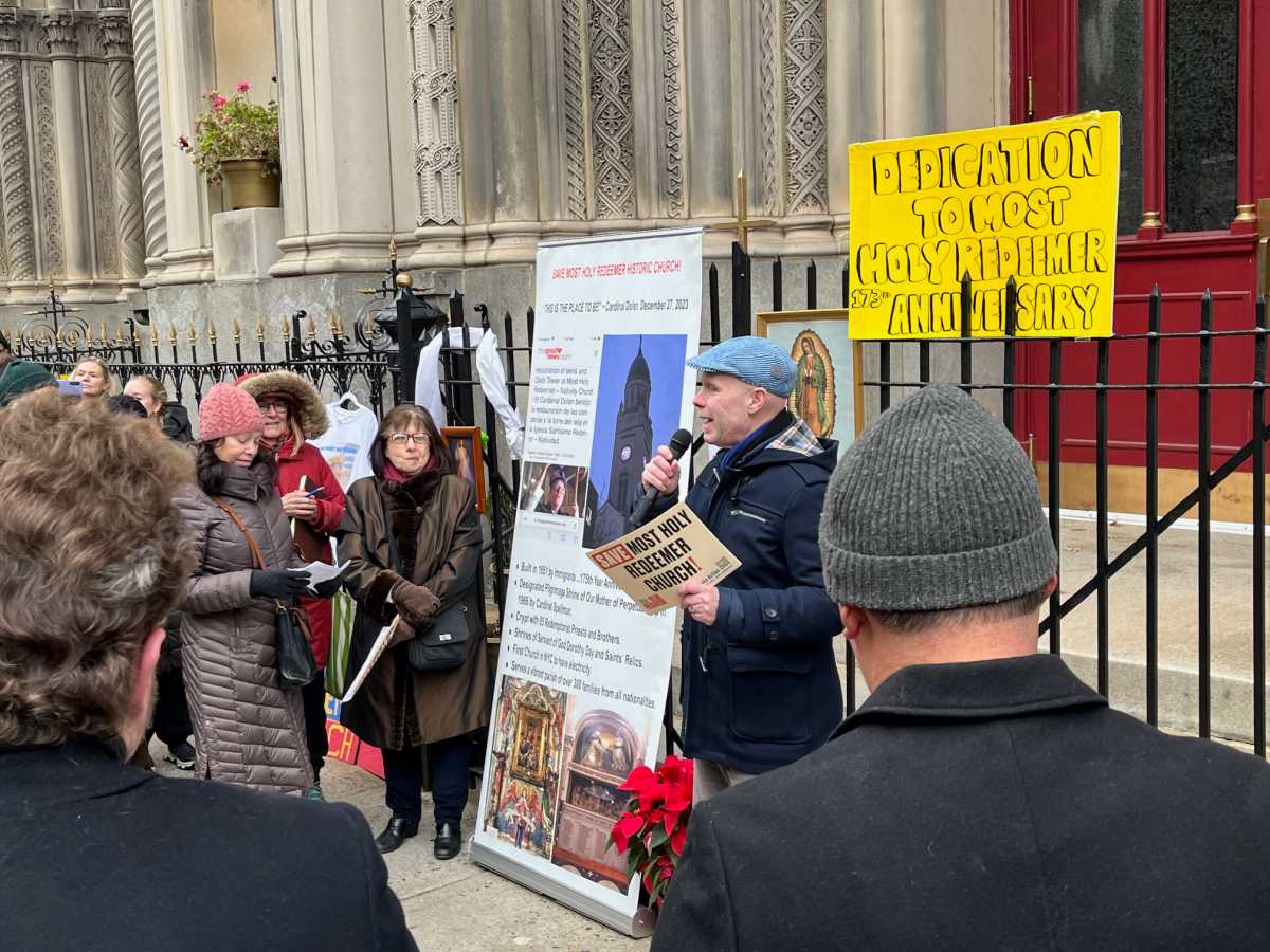 Parishioners, residents in East Village rally to save church from closure – and, possibly, the wrecking ball