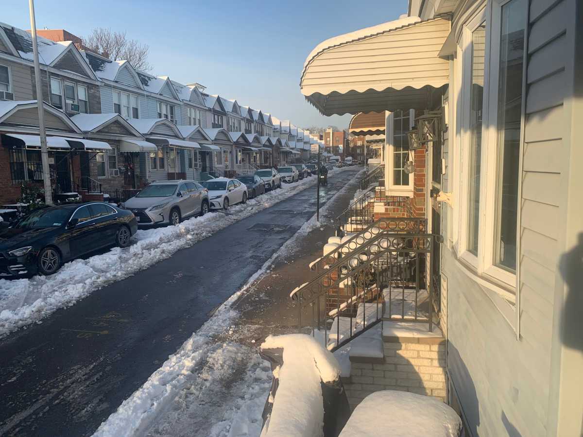 street in NYC after getting salted after a storm