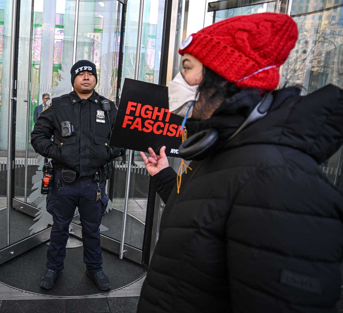 New Yorkers march against Kristi Noem at World Trade Center day after ICE agent killed Minneapolis woman 3