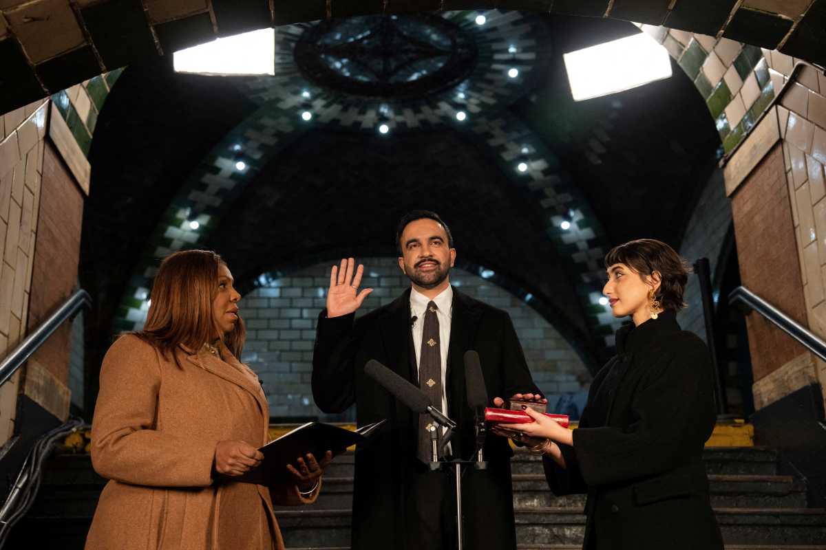 Zohran Mamdani is sworn in as mayor of New York City at Old City Hall Station, New York, U.S., Thursday, Jan 1st 2026.