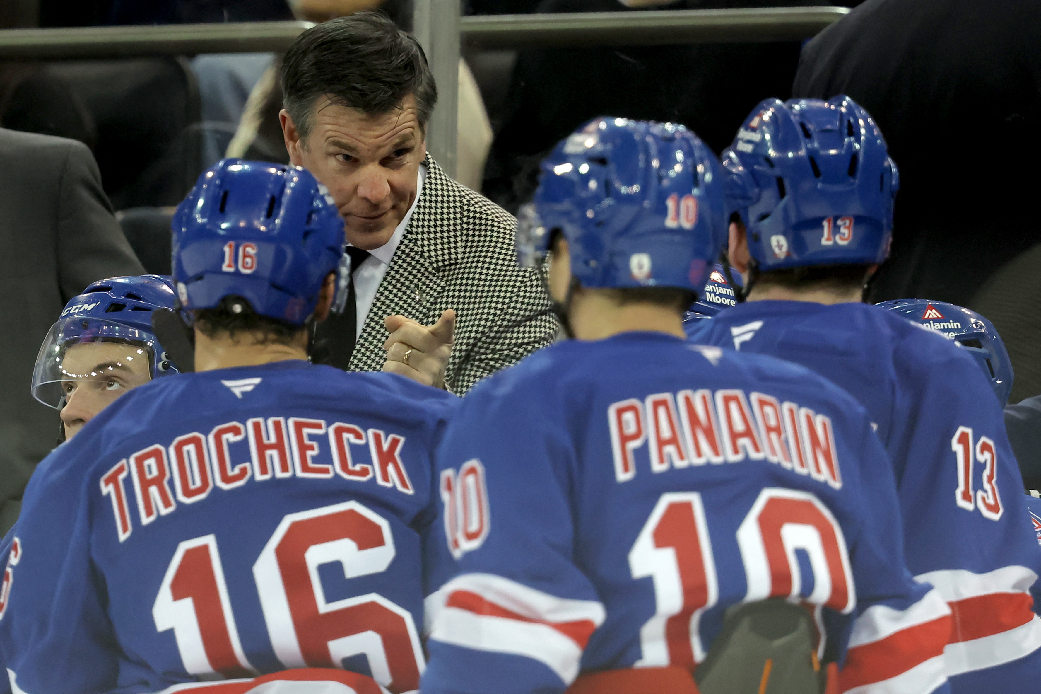 Mike Sullivan Rangers bench Panarin Trocheck