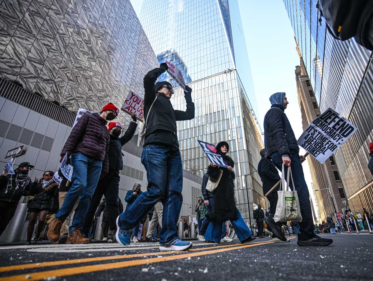 New Yorkers march against Kristi Noem at World Trade Center day after ICE agent killed Minneapolis woman 9
