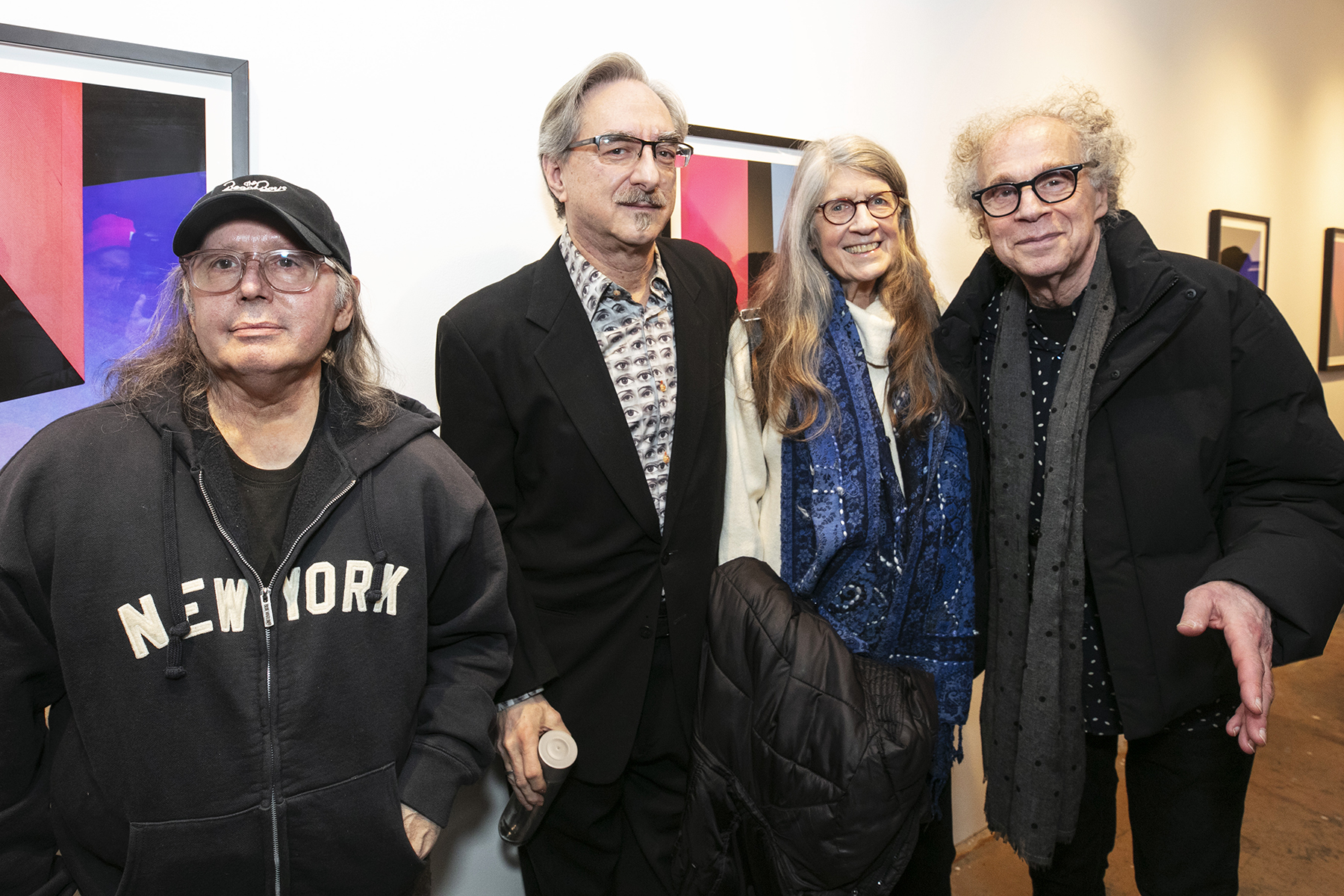 Just a bunch of photograhers hanging out at the Ki Smith Gallery : L-R, Bobby Grossman, Bob Krasner, Ebet Roberts, Godlis