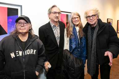 Just a bunch of photograhers hanging out at the Ki Smith Gallery : L-R, Bobby Grossman, Bob Krasner, Ebet Roberts, Godlis