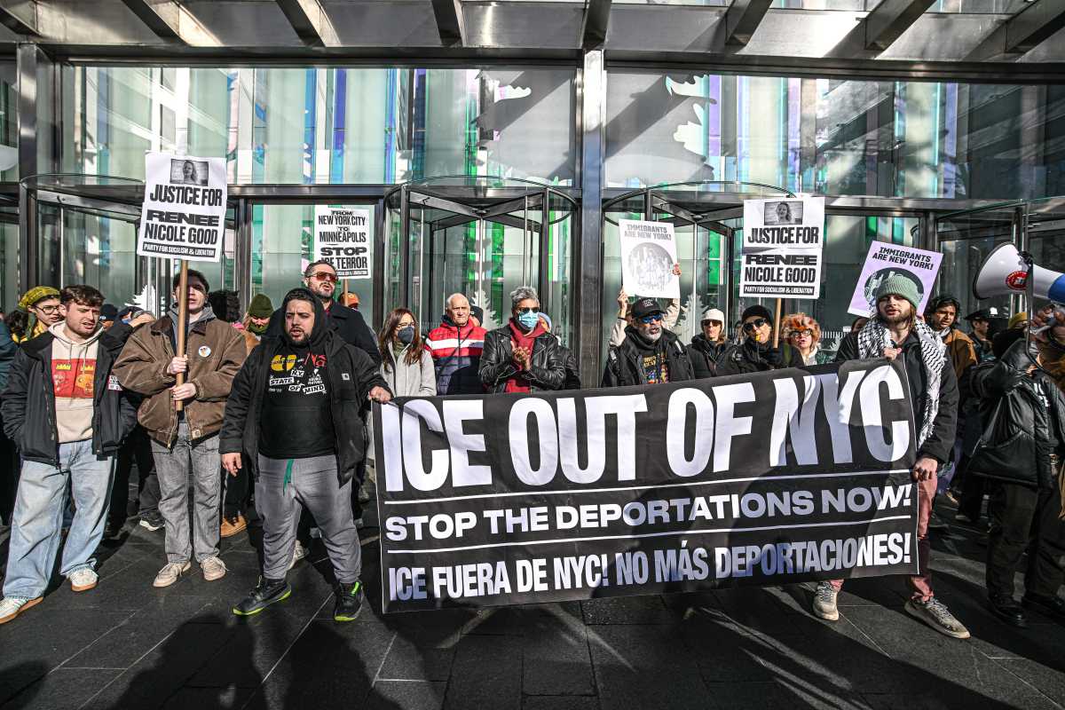 New Yorkers march against Kristi Noem at World Trade Center day after ICE agent killed Minneapolis woman 7
