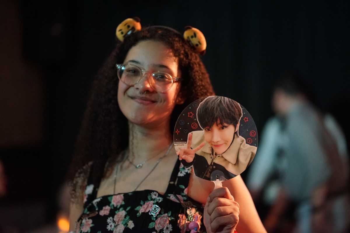 A fan of BTS at a concert.