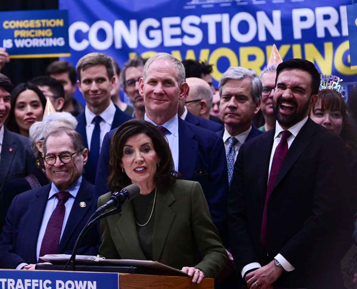 Gov. Hochul and others celebrate congestion pricing anniversary
