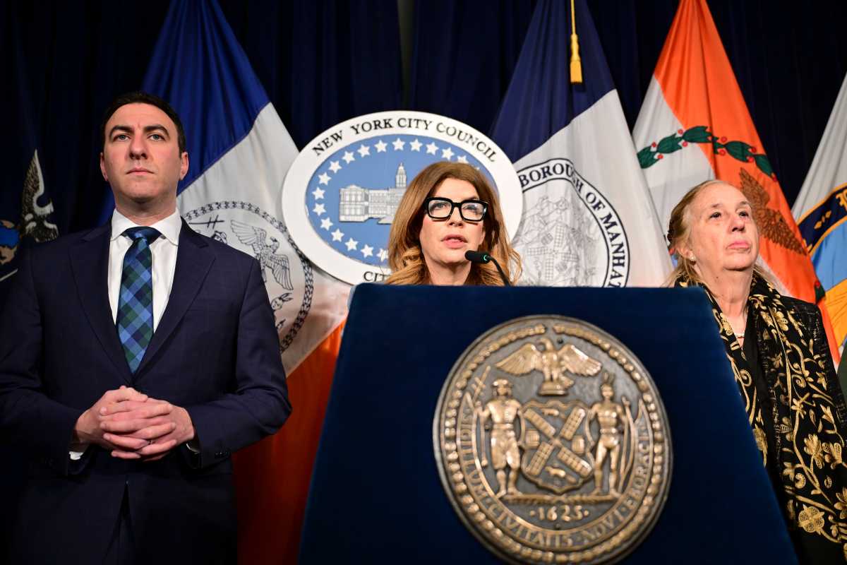 City Council Julie Menin press conference on overridding vetoes.