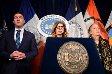 City Council Julie Menin press conference on overridding vetoes.