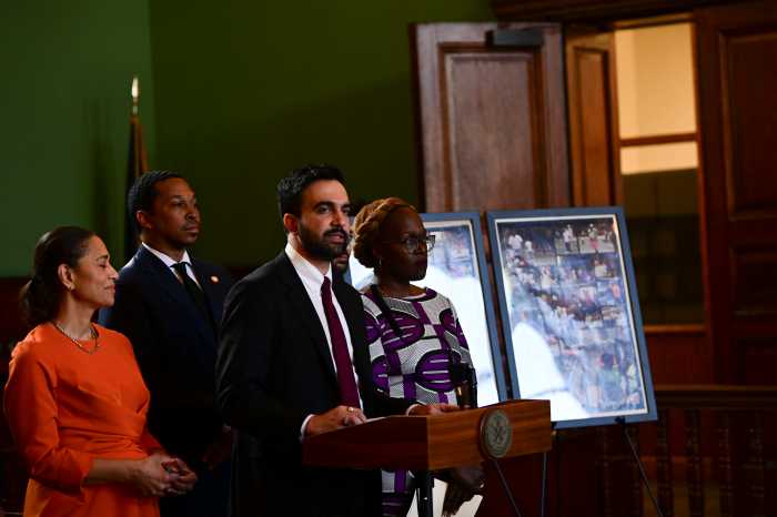 Mayor Mamdani in Harlem on Jan. 15 pledges to meet the city’s racial equity deadlines, criticizing the previous administration for failing to release the 2024 Racial Equity Plan on time