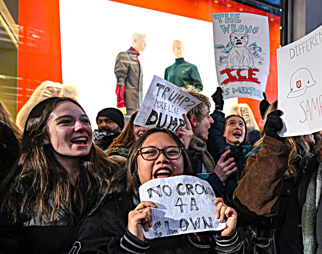 Protesters against ICE and Trump in Midtown