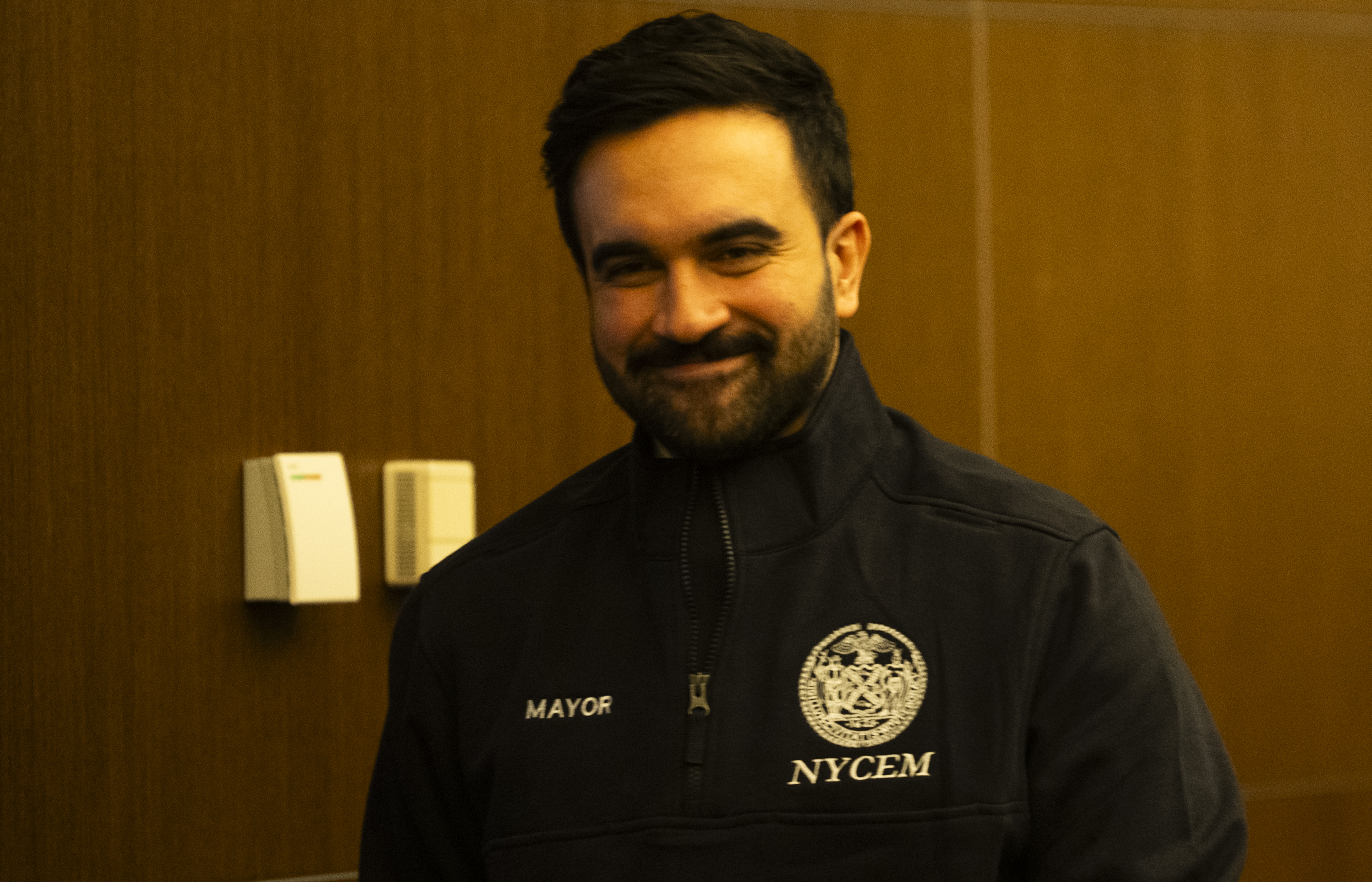 Mayor Zohran Mamdani arrives at the New York City Emergency Management Department Friday ahead of the city’s first major snowstorm of the winter