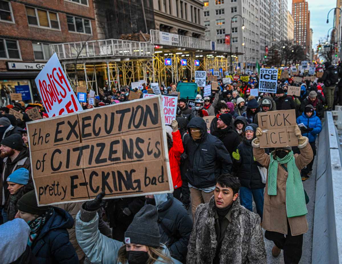 ICE agents’ killing of Minneapolis protester sparks emergency march in NYC demanding feds back off